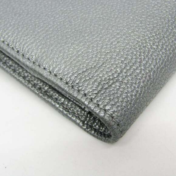 CHANEL Authentic Silver Leather Wallet